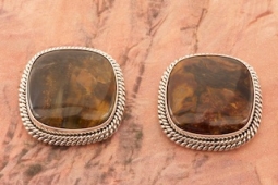 Artie Yellowhorse Sterling Silver Pietersite Post Earrings